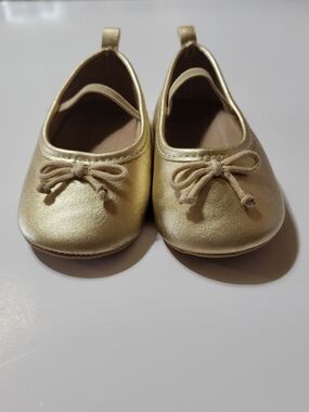 Old Navy Toddler Girl Gold Ballet Flats Mary Jane Shoes Size 12.5